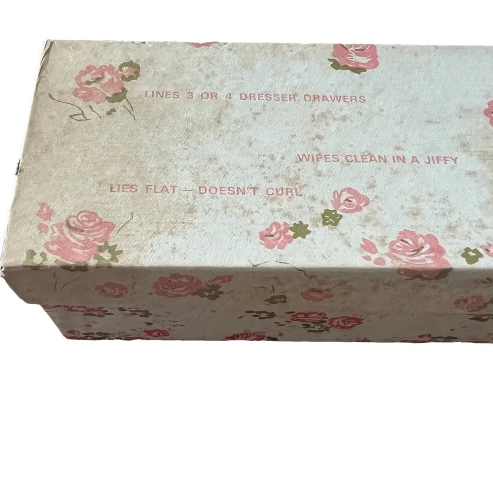 Vintage 2 ft. Yellow Bud Flower Print Plastic Cotton Scented Drawer Lining.